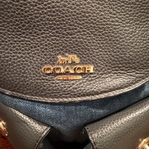 Coach Billie EUC backpack in midnight blue denim and pebbled leather - Picture 2 of 10